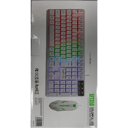 Bilişim Burada SFT350 IŞIKLI GAMİNG KLAVYE MOUSE SET BEYAZ